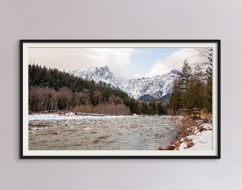 Whether you have a winter wonderland ❄️ outside your window or not, you can always hang one on your wall with fine art photography! Complete your snowy view with the perfect frame!#fineartphotography #snowyscene #winterdecor #photographydecor #landscapephotography #artpublishing