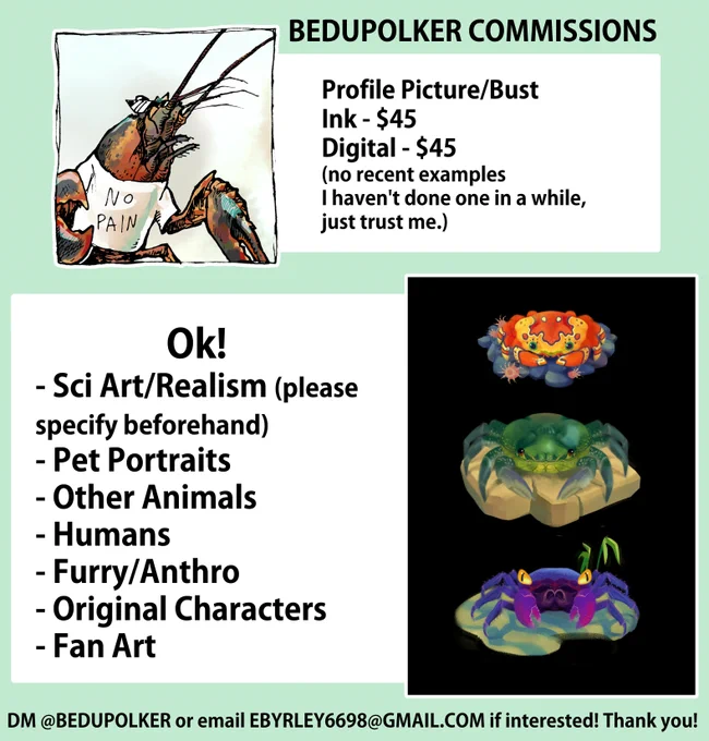 NEED A LAST MINUTE GIFT?? Opening up five slots for last minute holiday commissions! Get yours done before Christmas! 