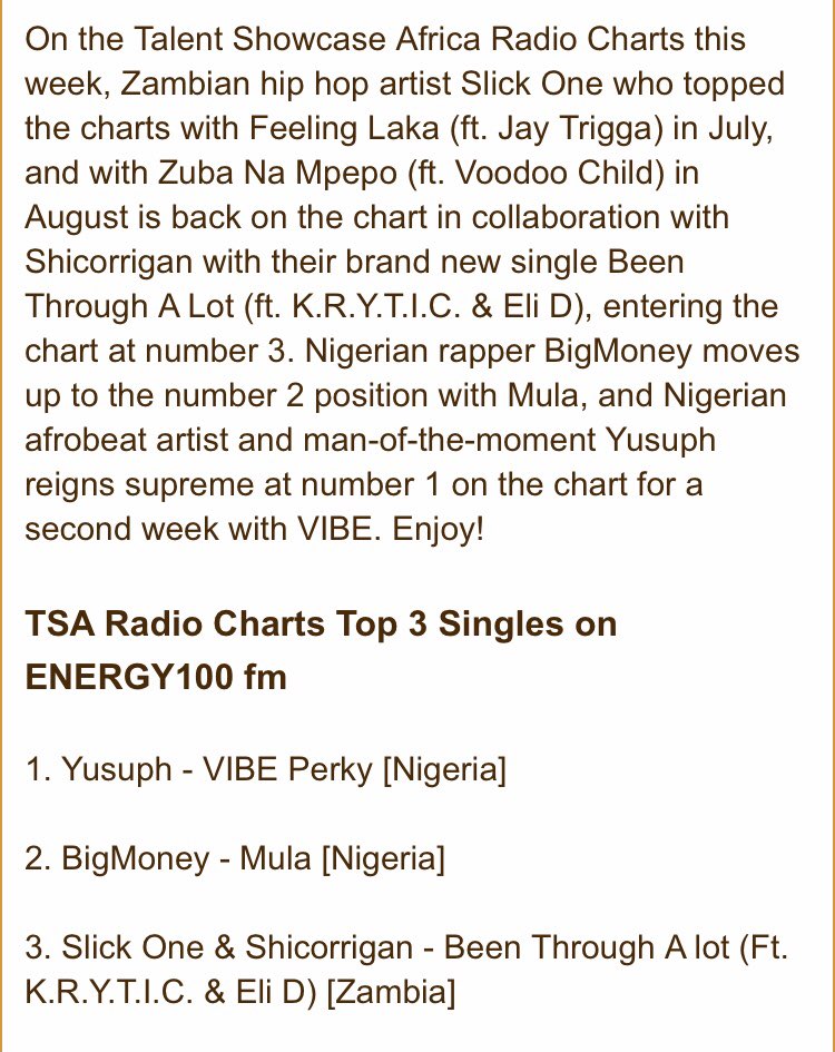 SlickOneZambia's tweet photo. We back on the @Namradiolocal x @Energy100FMNam charts!! This time with my bros @Shicorrigan x @kryticworldwide 🙏🏾🙏🏾🙏🏾 #BeenThroughAlot 🇿🇲🚀🇳🇦 https://t.co/AtfGsnjeP7