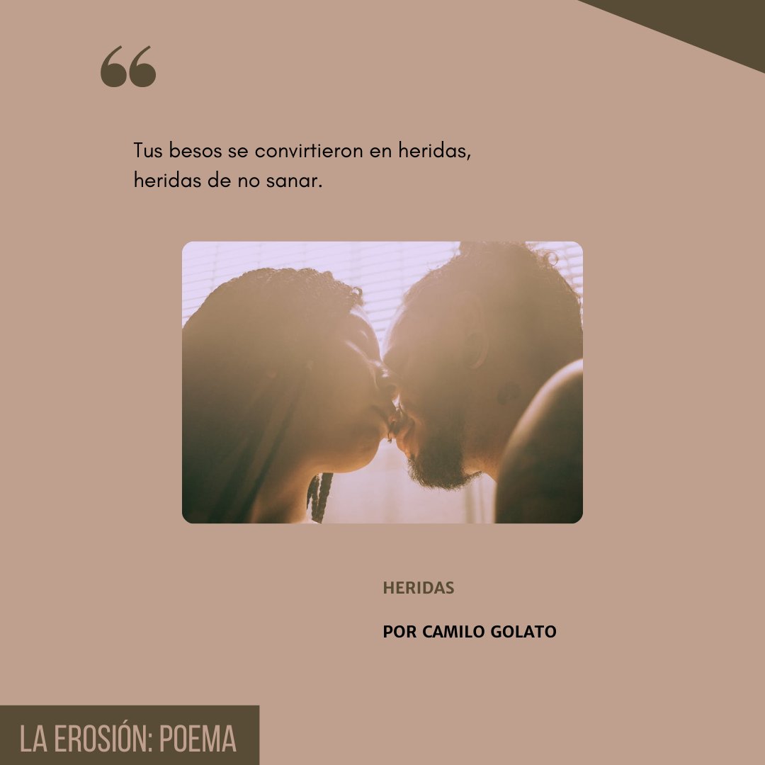 revislaerosion's tweet photo. ✍🏻"Heridas", escrito por Camilo Golato, estudiante de Lengua y Literatura (1°27).

👉🏻Link en bio. https://t.co/c7pyDwfNUg