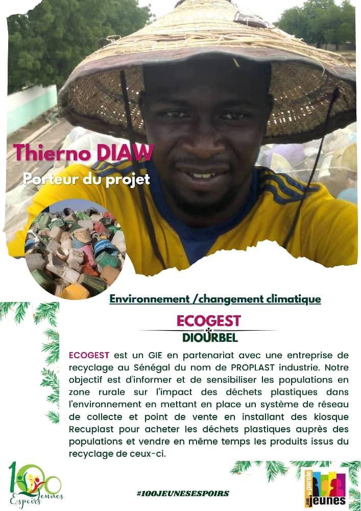 Paroleaujeunes's tweet photo. Soutenir le projet #ECOGEST, c’est créer de la richesse et des valeurs pour un développement durable.

#100JeunesEspoirs, c'est 100 graines d'espoirs plantées pour un Sénégal meilleur! https://t.co/RTu5x9krrP