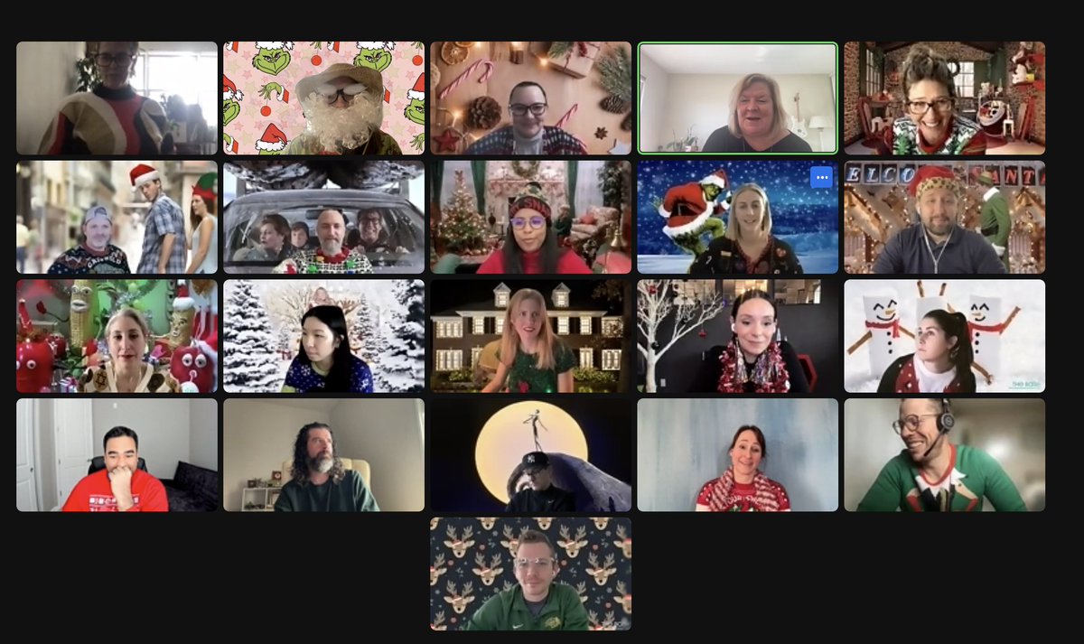 🎄'Tis the season! Some of our marketing team got together today to celebrate a fantastic year: a virtual party with an ugly sweater &amp; Zoom holiday background contest, plus a whole lot of fun with trivia! 🎁

#holidayparty #happyholidays #marketingteam
