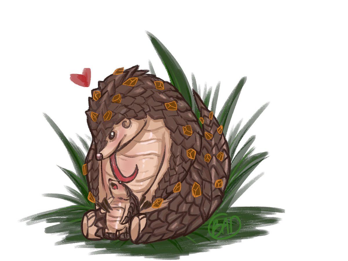 Got a new tablet to doodle cable free~ first <a href="/AshesofCreation/">Ashes of Creation</a>  doodle on it is a beautiful Quarrior grooming a baby quarrior. LOOK AT EM