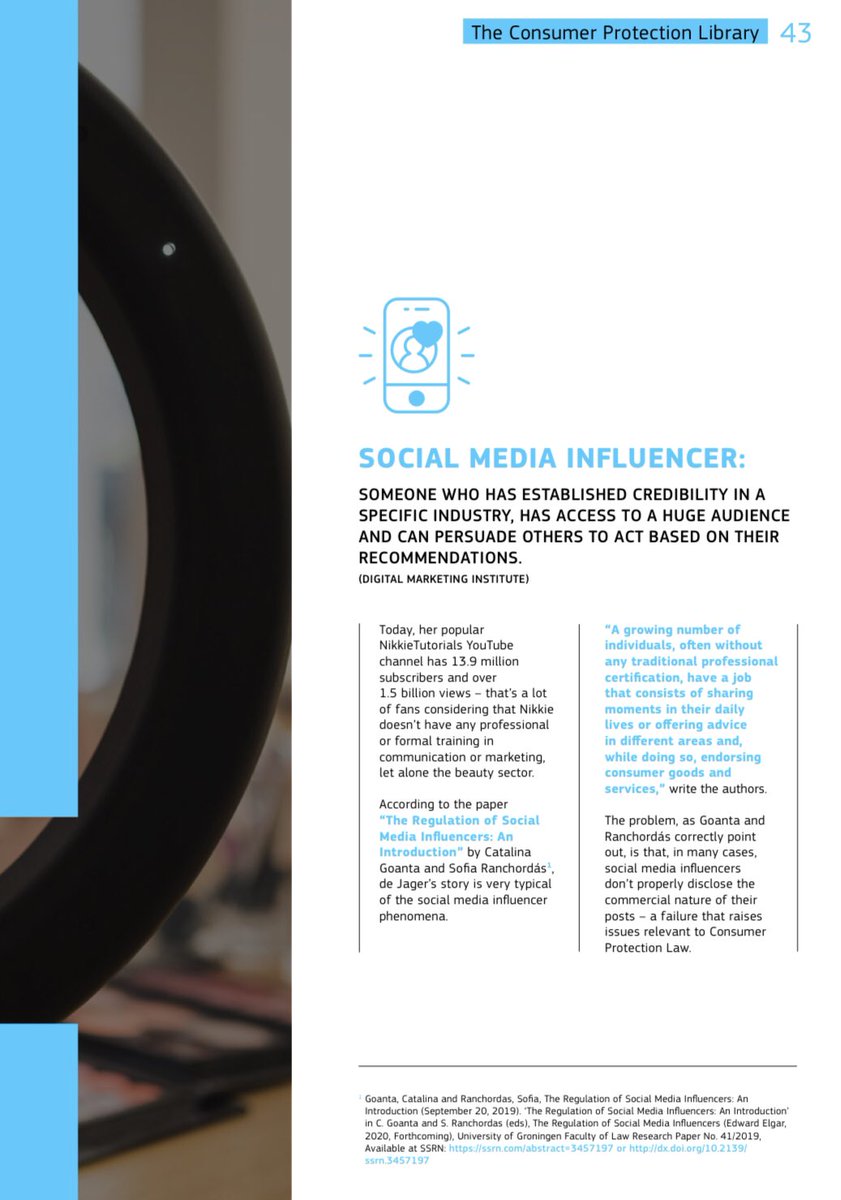 CatalinaGoanta's tweet photo. ‘The Regulation of Social Media Influencers’ volume @SRanchordas &amp; I edited &amp; the EU Parliament report on influencer marketing @sophiehbishop &amp; I co-wrote are covered by the @EU_Commission’s anniversary publication ‘The New Consumer’. 50 years of consumer protection in the EU! https://t.co/DkI47FMGLl