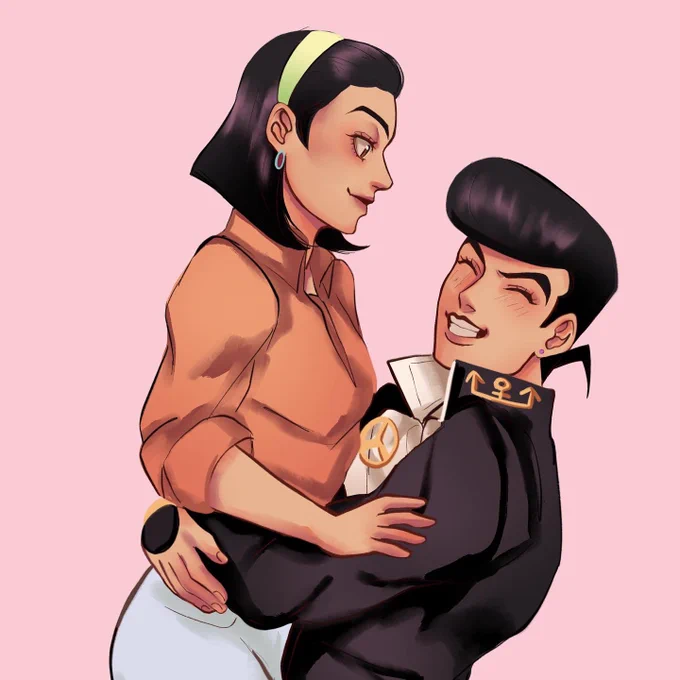Josuke with his mom #JoJosBizarreAdventure 