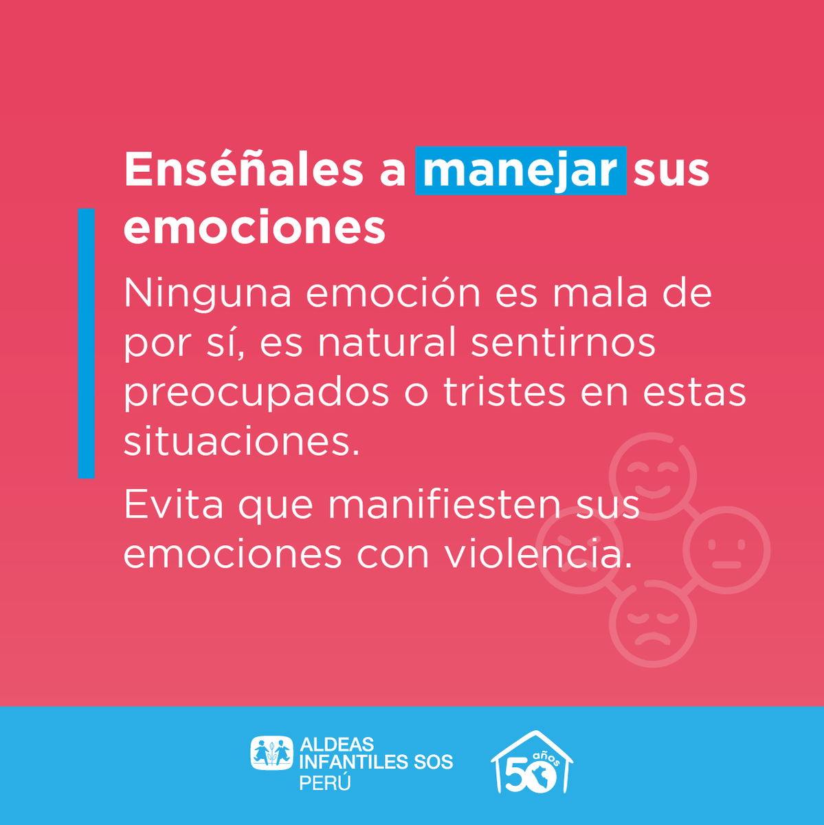 AldeasSOSPeru's tweet photo. Es natural que las niñas, niños y adolescentes 👧🏽👦🏻 se sientan preocupados o tristes ante situaciones de #crisis. Lo importante es enseñarles a manejar sus emociones y acompañarlos en ese proceso. 💙

Sigue estos consejos y protege el #BienestarEmocional de tus hijas e hijos. 👇🏼 https://t.co/nphQkk7X9c