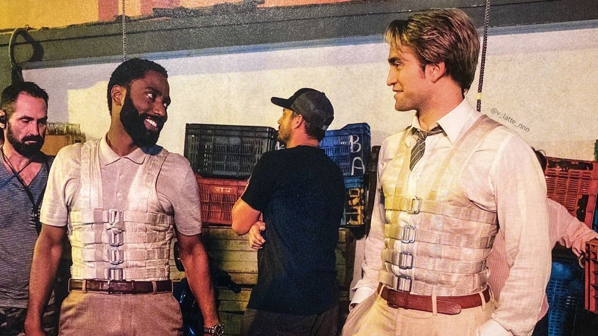 RealButterShow's tweet photo. Robert Pattinson, John David Washington, and Christopher Nolan on the set of TENET. The mind-bending #scifi thriller was released in the UK on August 26, 2020, and in the United States on September 3. @TENETFilm #Nolan #Pattinson #BehindTheScenes https://t.co/ldGjFFS461