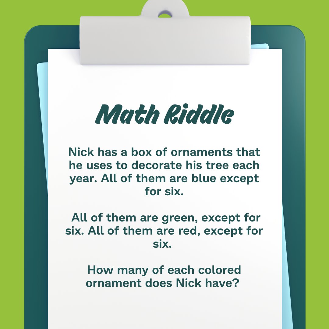Can you guess this week's #mathriddle? ✨

#holidayriddle #mathisfun