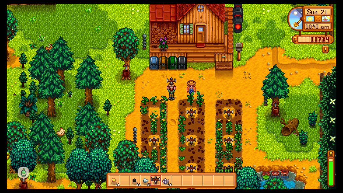 When you finally unlock quality sprinklers and can store the water can... 
#stardewvalley #XboxShare #farm #farmsim #pixelart #xbox