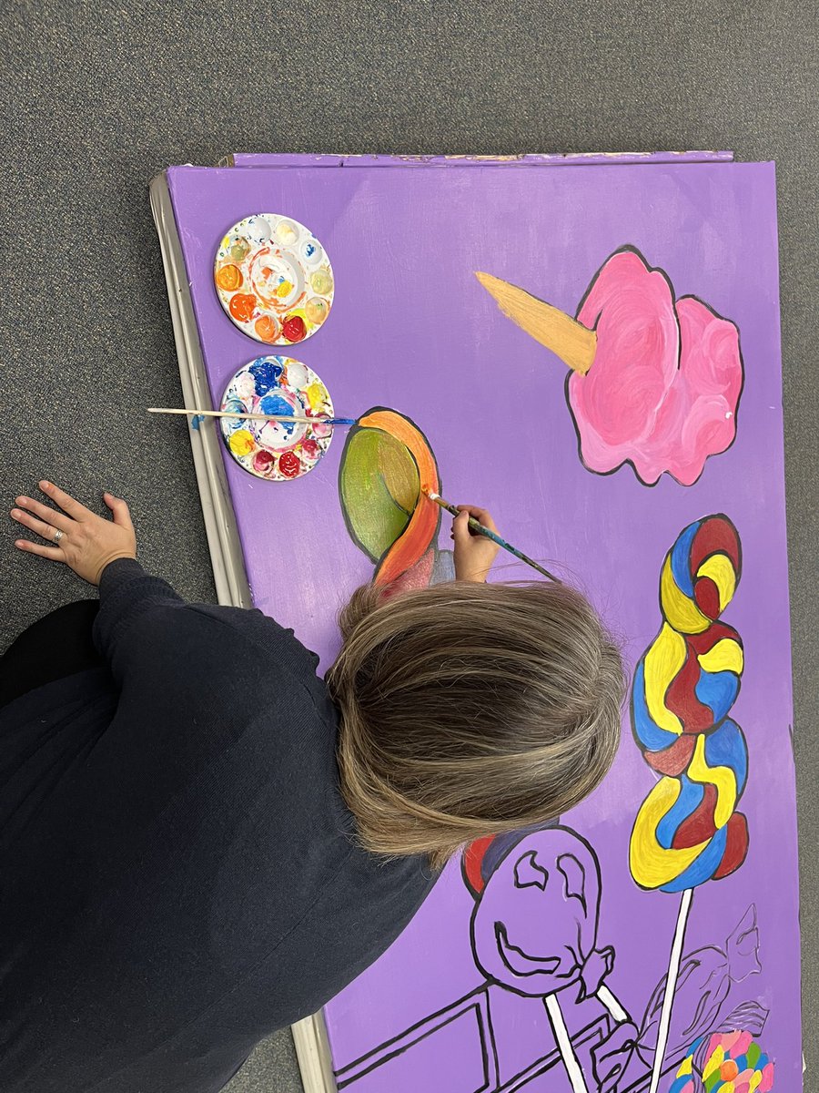 Our set is really coming together for our Willy Wonka musical this winter!! <a href="/SawmillCreekES/">Sawmill Creek</a>