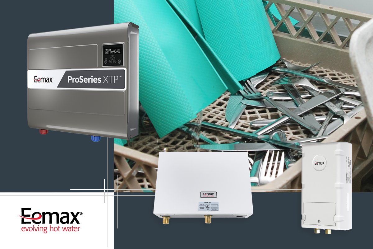 #Eemax tankless electric water heaters are perfect for boosting commercial dishwasher or kitchen sinks. Extend the hot water capacity of your tank and improve efficiency bit.ly/3huPL8E #commercialhotwater #efficienthotwater #proseriesxtp #lavadvantage #threephase #boost