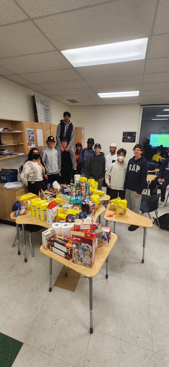 WhcMath's tweet image. Math 20-1 with their contribution to the @airdriefoodbank . Take that Mr Smith Chemistry 20s