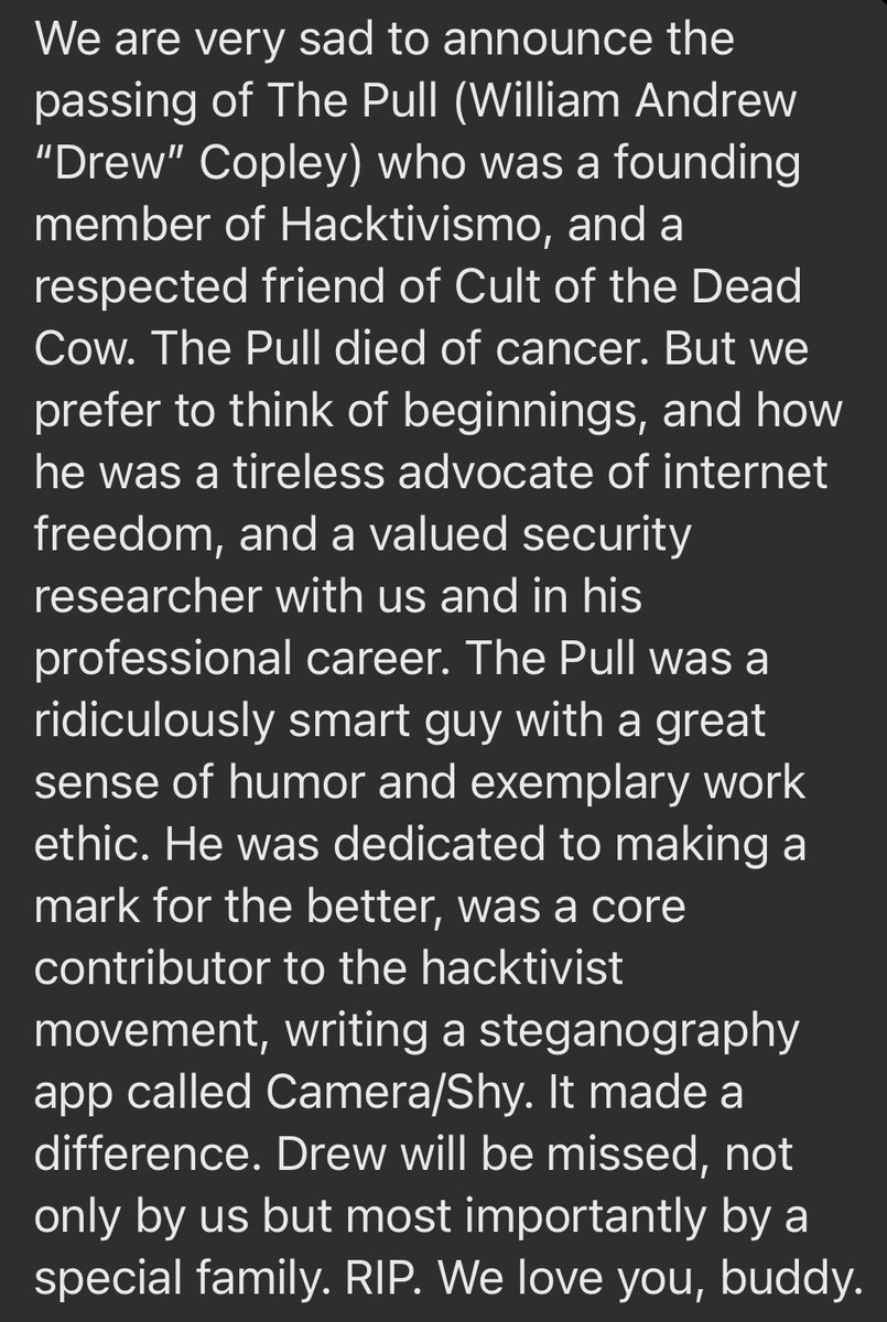 Rest in Peace, The Pull- your work and impact will live on. The herd sends its condolences to family and friends.