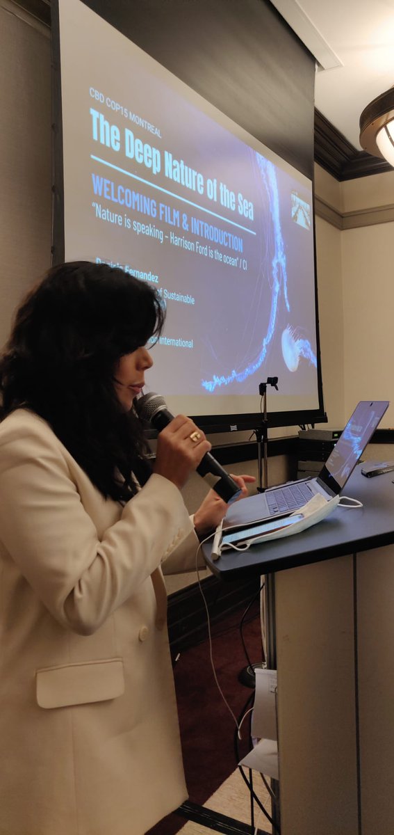 "What legacy are you going to share with your children and grand children? One saving our ocean and planet? Or one creating the conditions of our own destruction?" - opening remarks by <a href="/dvfernandez1/">Daniela V. Fernandez</a> <a href="/SOAlliance/">Sustainable Ocean Alliance (SOA)</a> #DeepSea #DefendTheDeep