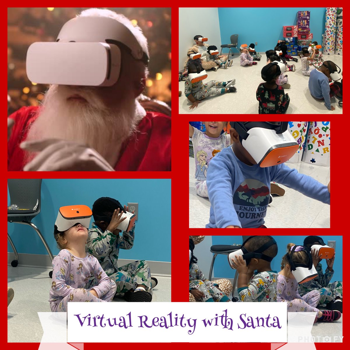 WBRelearning's tweet photo. Head Start students at PAE took a Virtual Reality trip to the North Pole to visit Santa and to ride on his sleigh! #WBReLearning #WBRProud @WBRTechnology https://t.co/7LQ2hemAUD