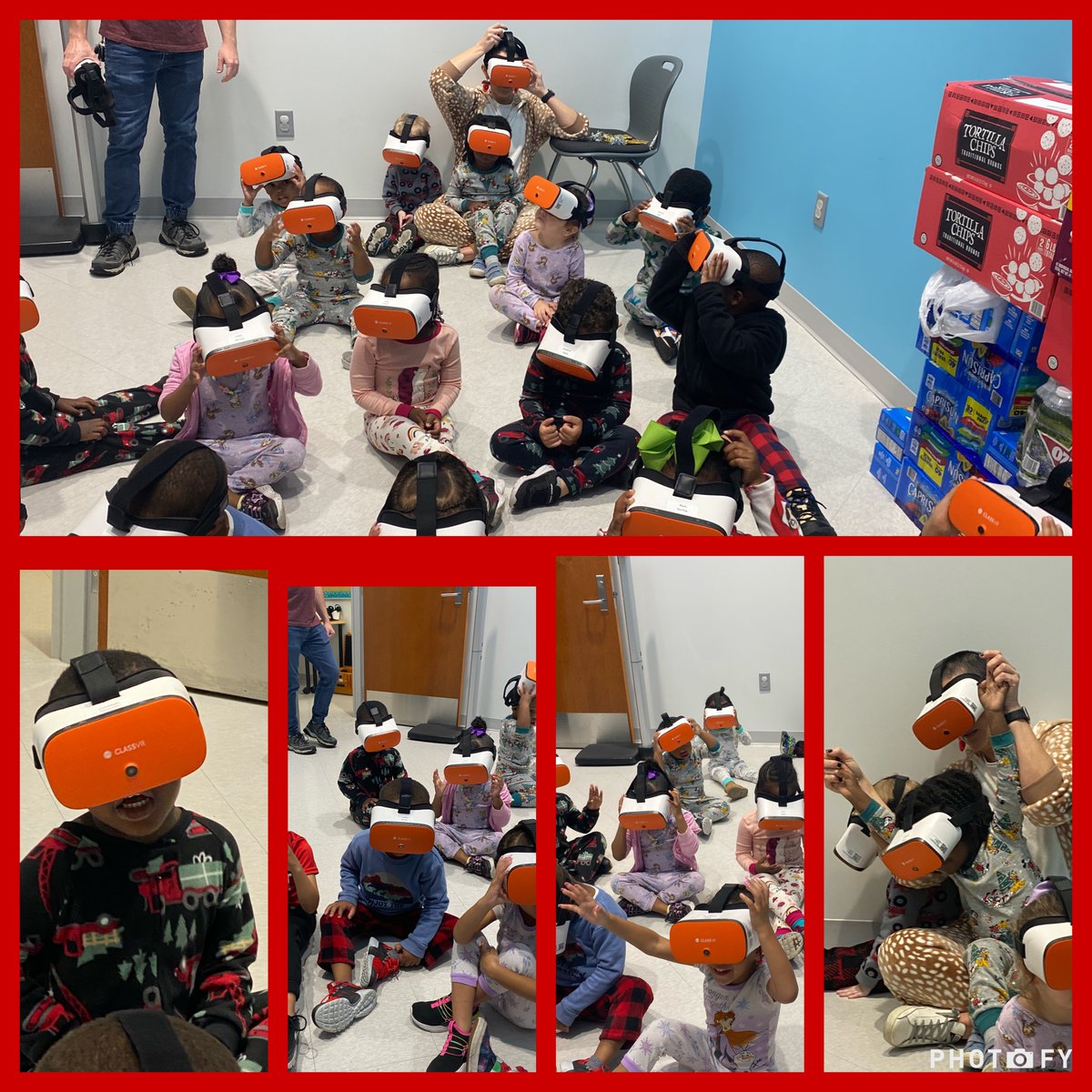 WBRelearning's tweet photo. Head Start students at PAE took a Virtual Reality trip to the North Pole to visit Santa and to ride on his sleigh! #WBReLearning #WBRProud @WBRTechnology https://t.co/7LQ2hemAUD