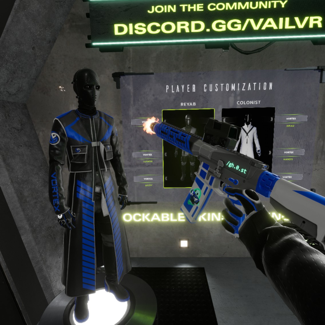 <a href="/playvailvr/">VAIL VR (#1 Rated VR FPS on Meta Quest)</a> did an amazing job with the skins they've given us, love that they seem inspired from our jerseys! 

<a href="/vortexvre/">Vortex VR</a> #vailvr