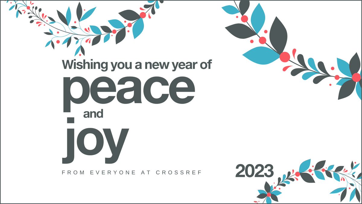 CrossrefOrg's tweet photo. Have a wonderful holiday season! From everyone at Crossref. 🎉 https://t.co/jgVOsVXppw