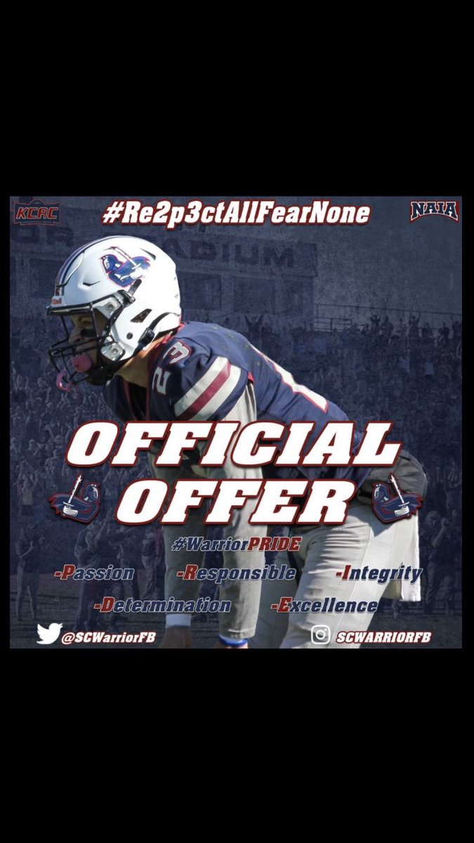 Through the Grace of God I have received an offer from <a href="/SCWarriorFB/">Sterling College Football</a> after a great conversation with <a href="/CoachJackson623/">Darren Jackson II</a> 🙏🏾 Thank you!