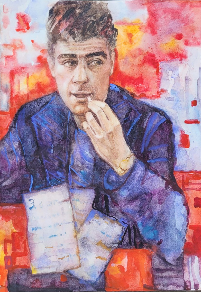 EhlersAnastasia's tweet image. GN dear friends.
Sharing with you my watercolor Portrait of Dovlatov. 
#portrait #portraitart #portraits #PainterOfTheNight #painting #impressionism #watercolorpainting