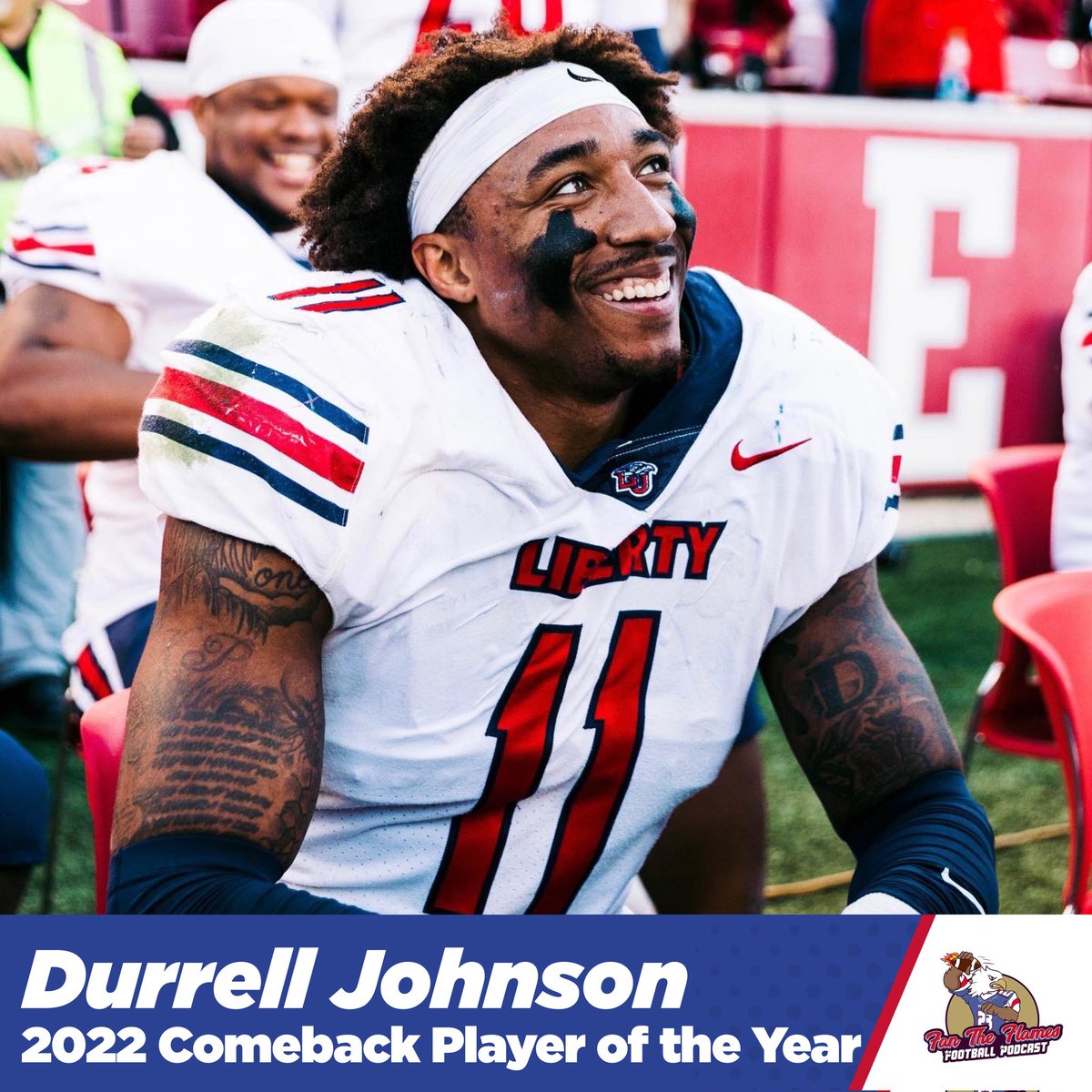 The next TWO 2022 FTFF Pod Awards 🏆 Winning BOTH the comeback player of the year and defensive player of the year: the one and only Durrell Johnson! 🔥🦅🏈
