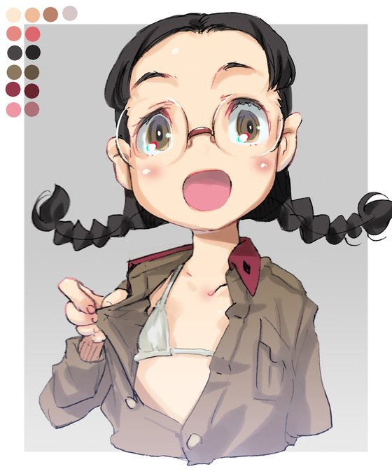 チラ見せ福ちゃん。 #知波単学園 #福田(GuP) https://t.co/iXaLS5tPWL 