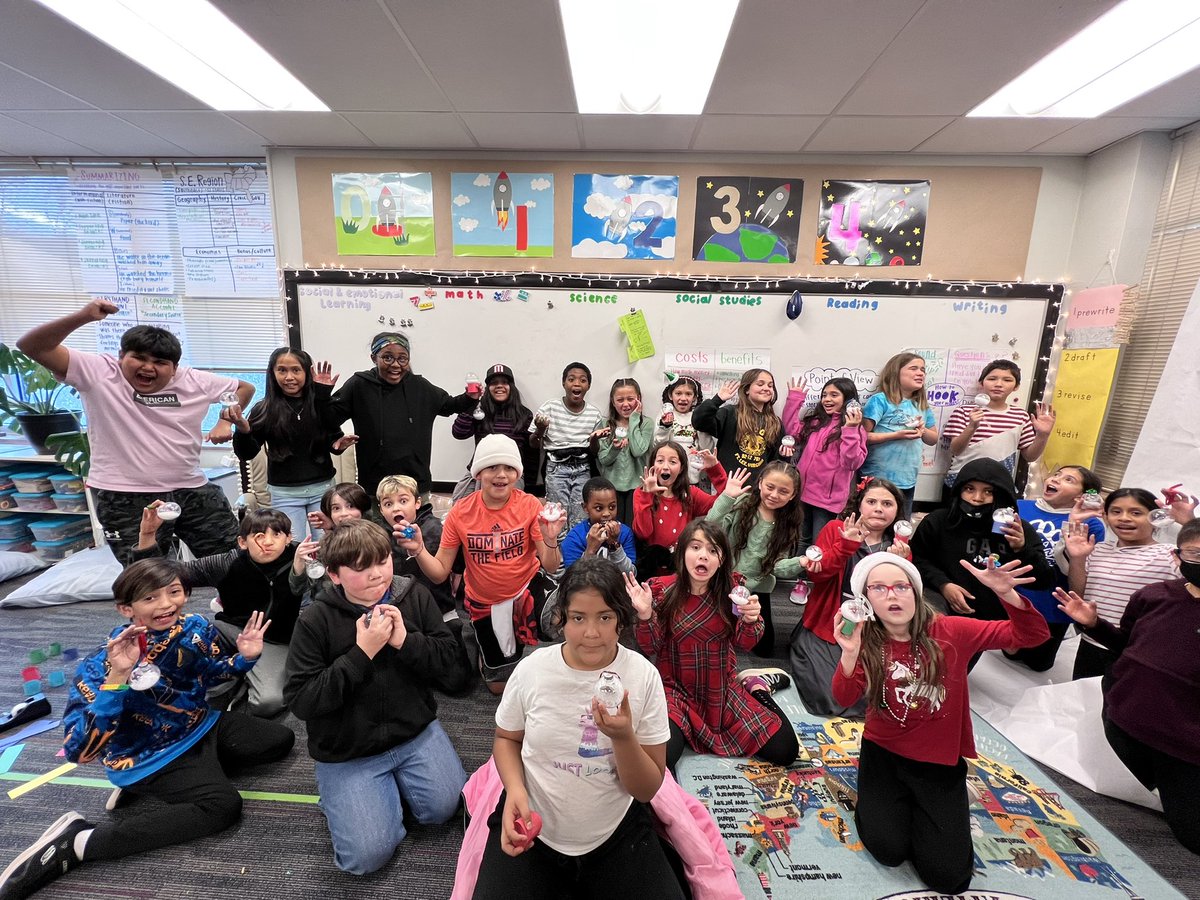 These 4th graders TYPED (which they LOVED) narratives based on being trapped in a snow globe. 

Therefore it only made sense for us to make our own snow globes and have mini pictures of us trapped inside. My favorite project so far AND their best writing yet! ❄️ ⛄️