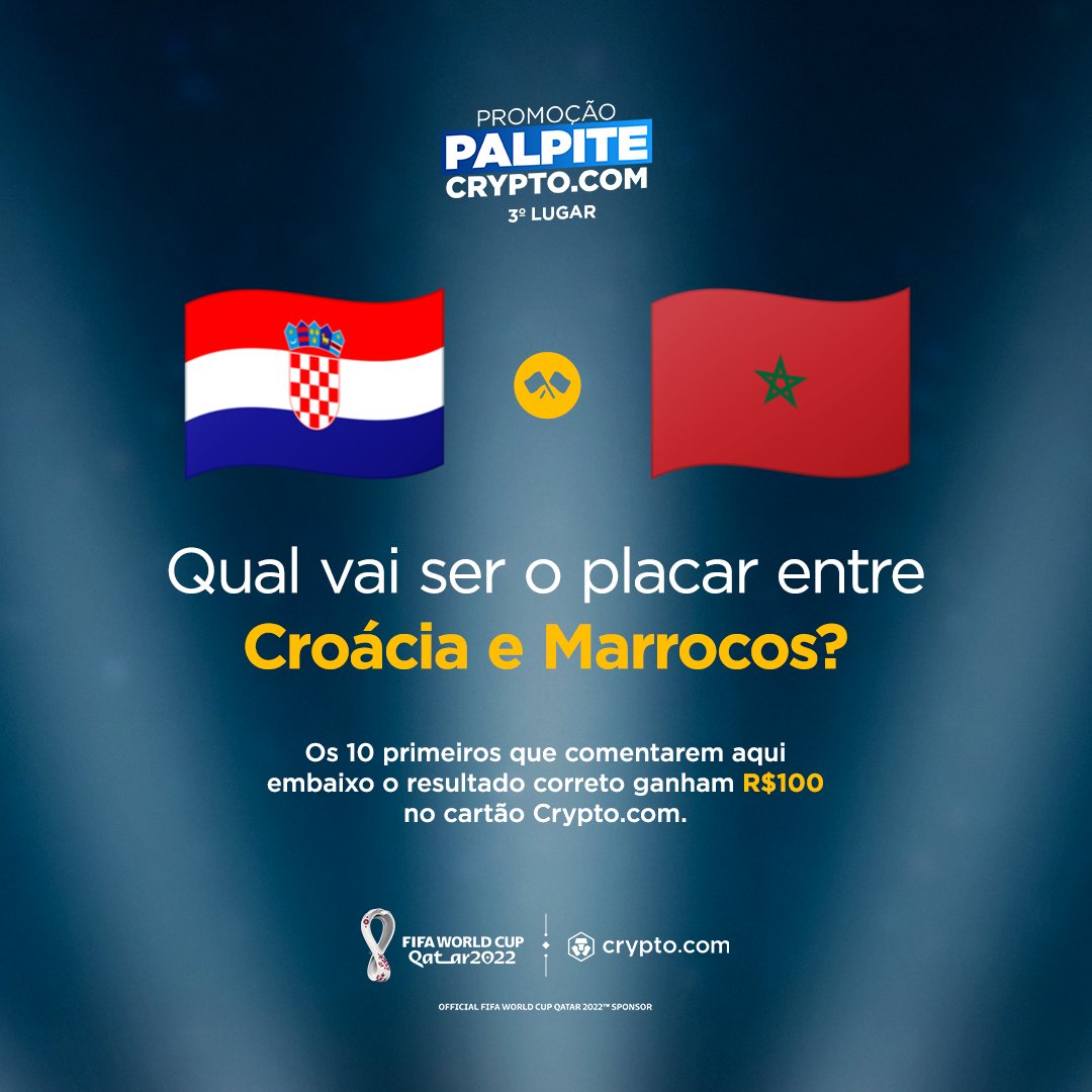 cryptocom_BR's tweet photo. Dois times que fizeram história na Copa do Mundo FIFA Qatar 2022. Mas calma que ainda falta o último capítulo e o seu palpite faz parte dele! #PalpiteCryptoCom #CopaDoMundoFIFA https://t.co/YhG8RSU4NT