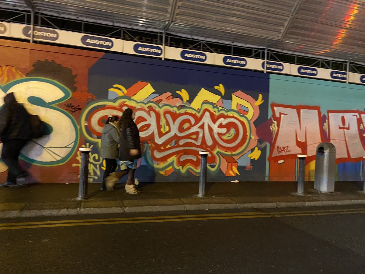 StackWax's tweet photo. Sad to see the Pride Mural on Dame Street destroyed by graffiti, especially these shitty derivative throw-up tags.Strikes me as a prick move ,unless I’m missing something. There’s plenty of room for everyone why destroy someone else’s hard work ?? #Dublin #StreetArt https://t.co/ZgPBSJsdB2