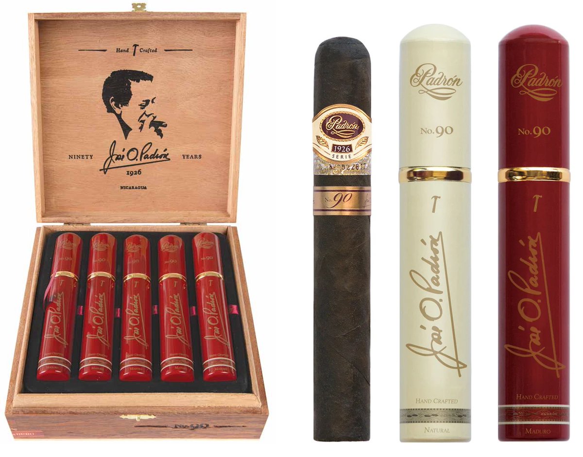 Both the Natural and Maduro version of the Padron 1926 No. 90 Tubo are in stock. The #cigars come in 10-count boxes. Beautiful presentation, perfect for a Holiday gift! ss1.us/a/ImDKA4wV