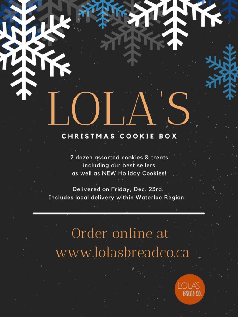 lolasbreadco's tweet photo. #Christmas #CookieBoxes are here! 

Available for delivery &amp; pickup. 

You don’t want to miss out on these, they sell out quick every year so get yourself and your besties a box for this Christmas 🎄🎁🍪

https://t.co/xbFdsWYWPI

#lolasbreadco #kwawesome #waterlooregion #kweats https://t.co/8j3zVdUjgG