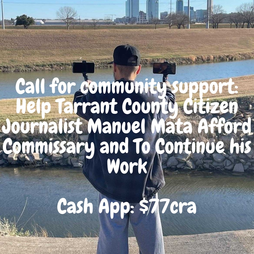 Just heard that Tarrant County journalist Manuel Mata was arrested at the courthouse where the #AaronDean trial is being held. I'm in contact with his partner who is asking for donations for Mata in case he is held for a long period of time (again). Pls share yall <a href="/elmforkJBGC/">Elm Fork JBGC</a>
