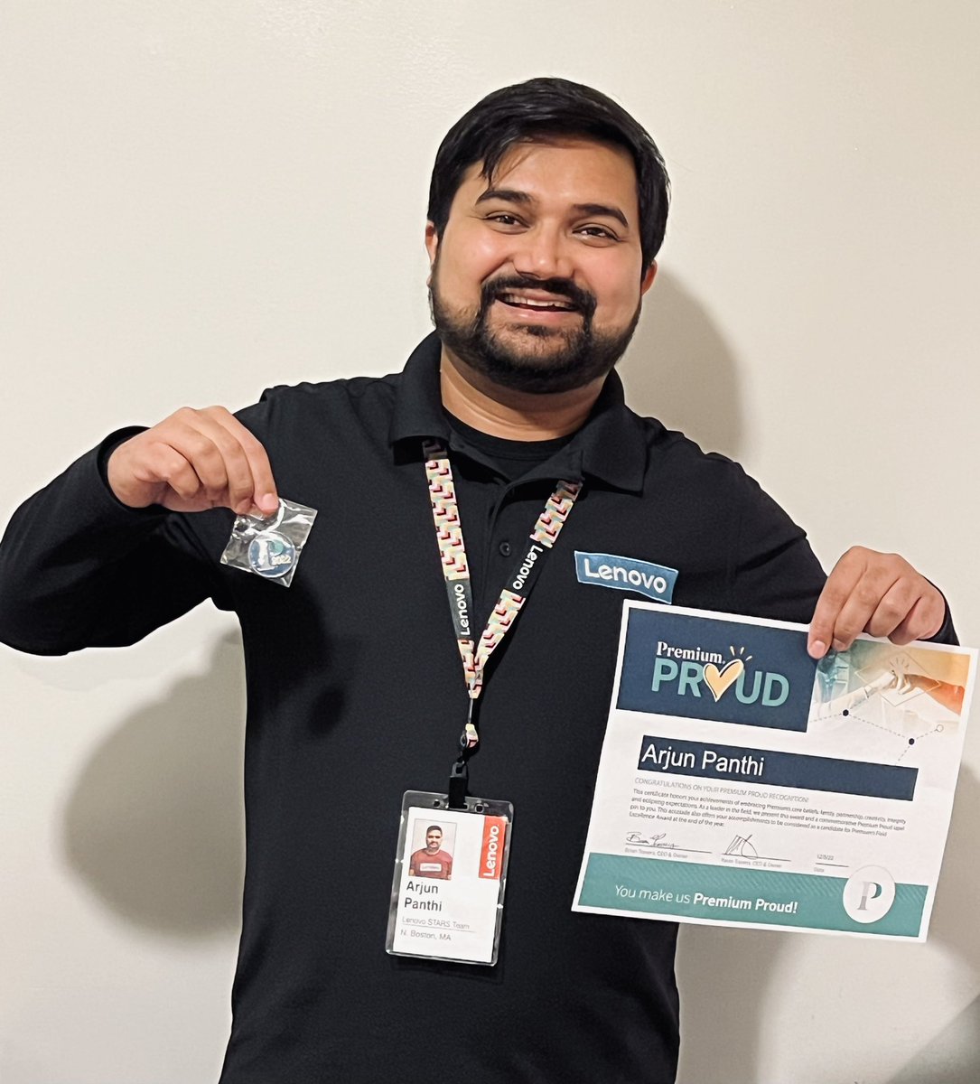 lenovoarjun's tweet image. Yeah!! Got another Premium Proud certificate and pin . Thank You team. #WeArePremium and #PremiumProud #PremiumSTARS and #WeAreLenovo