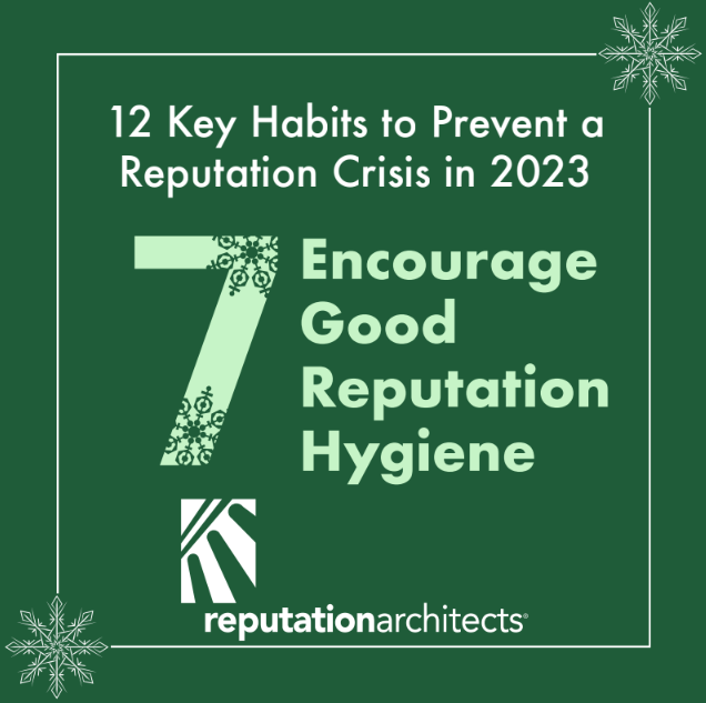 ReputationDoc's tweet image. Pandemic hygiene tips protect #reputation, too. Cut #crisis and #hrlaw risk by reminding workers to keep their hands to themselves, their noses clean and a safe distance from situations that could reflect badly on them and the company. bit.ly/3PxbB86 #reputationrisk