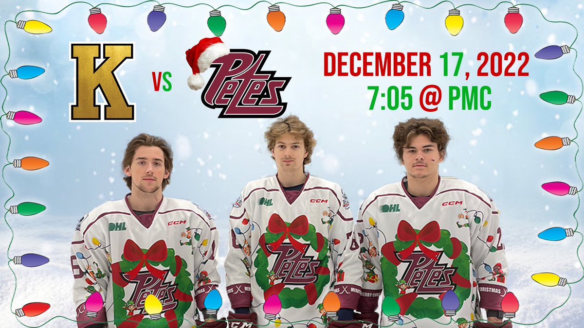PetesOHLhockey's tweet photo. Join us at the PMC tomorrow for our annual Christmas game 🎄🎅

Our Christmas themed game worn jerseys will be auctioned off during the game with all proceeds in support of @_HMI_  

🎟️ https://t.co/p19sqtByk7 https://t.co/DYBB6LhN93