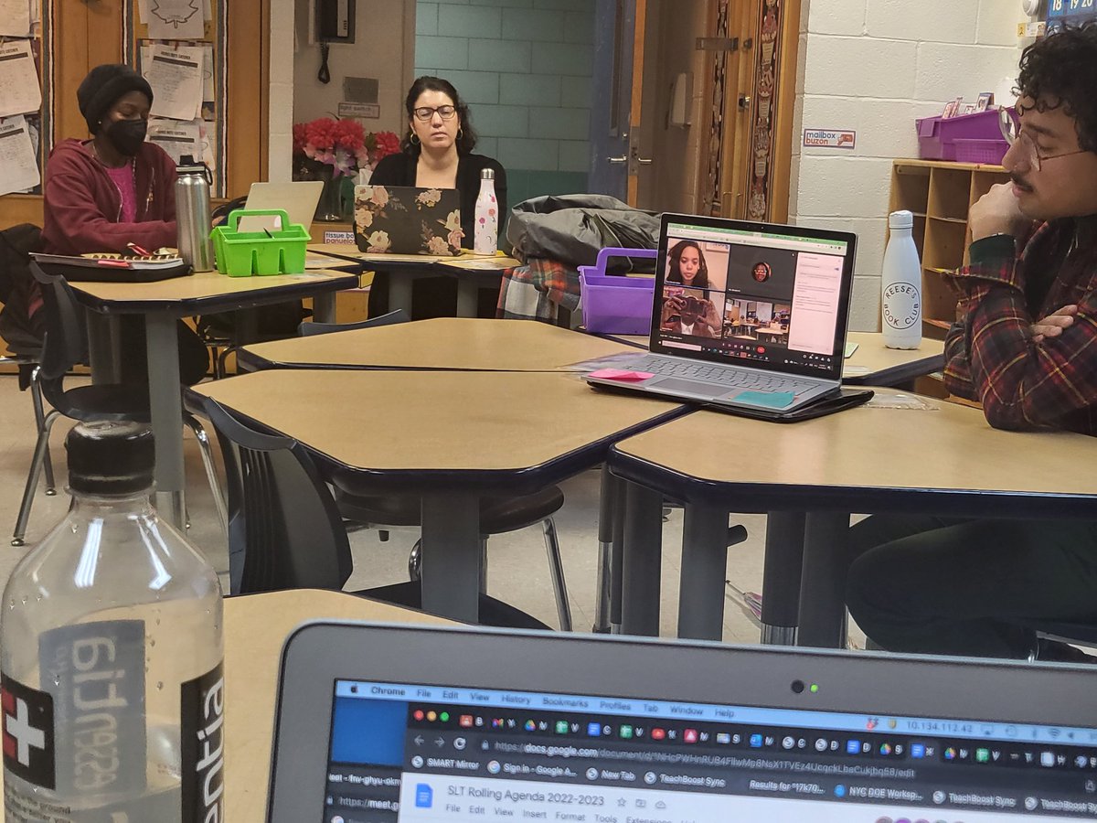 ValerieNMacey1's tweet photo. SLT Hybrid Meeting @ps_705 and using the same schoolwide protocols to analyze, respond and create action steps for school improvement. WE say so what? Now what? #advancedliteracy #laserfocused https://t.co/D24uE0CU0e
