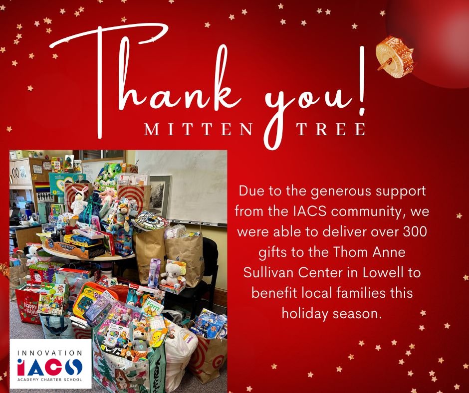 IAcharterschool's tweet photo. Thank you IACS Community for your support of this year's Mitten Tree.  Your  donations (over 300 items!) will help spread joy to local families in need this year.  Happy Holidays! https://t.co/f56vAdEEuT