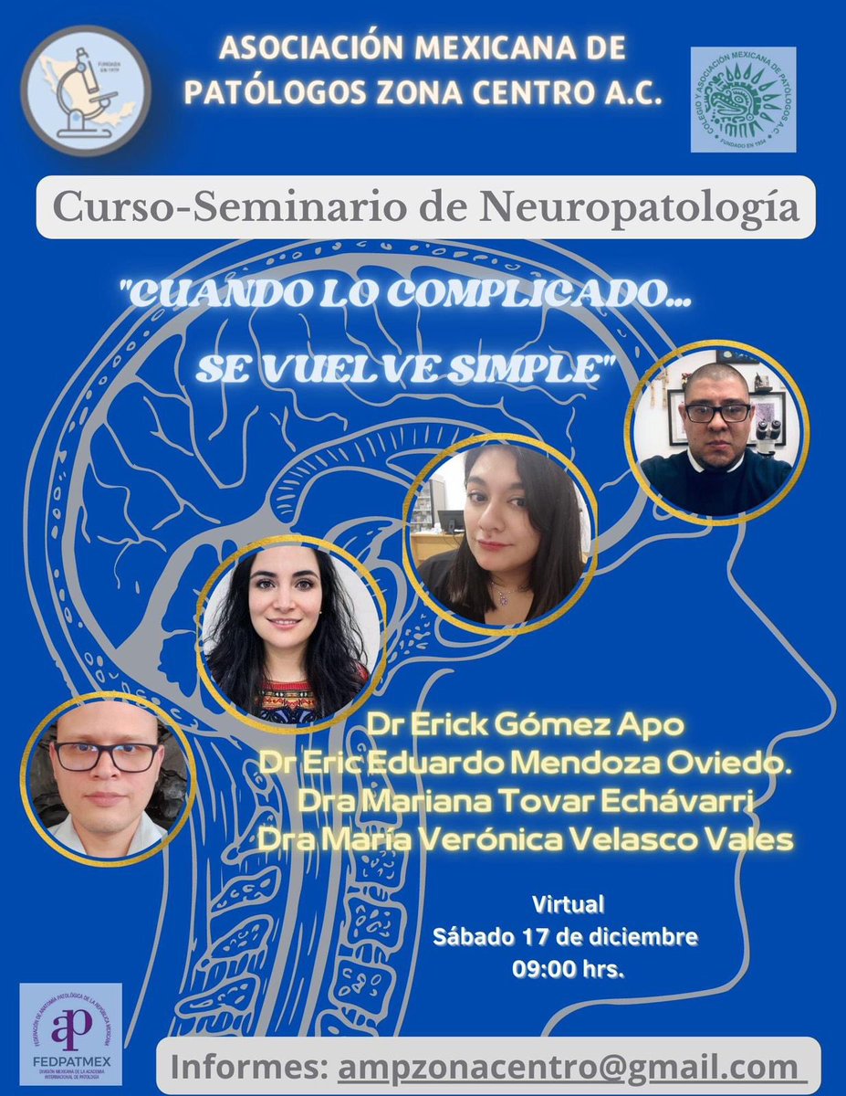 gomez_apo's tweet photo. Última sesión del año 2022

Curso-Seminario de Neuropatología con la Asociación Mexicana de Patólogos Zona Centro

😀💀🧠❤️🔬 https://t.co/yXxJVUf3bl
