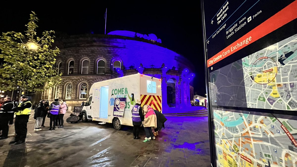 The women’s night safe space is at the Corn Exchange tonight and tomorrow night (10pm - 3am), offering a safe space for women if you need help or support #nightsafeleeds