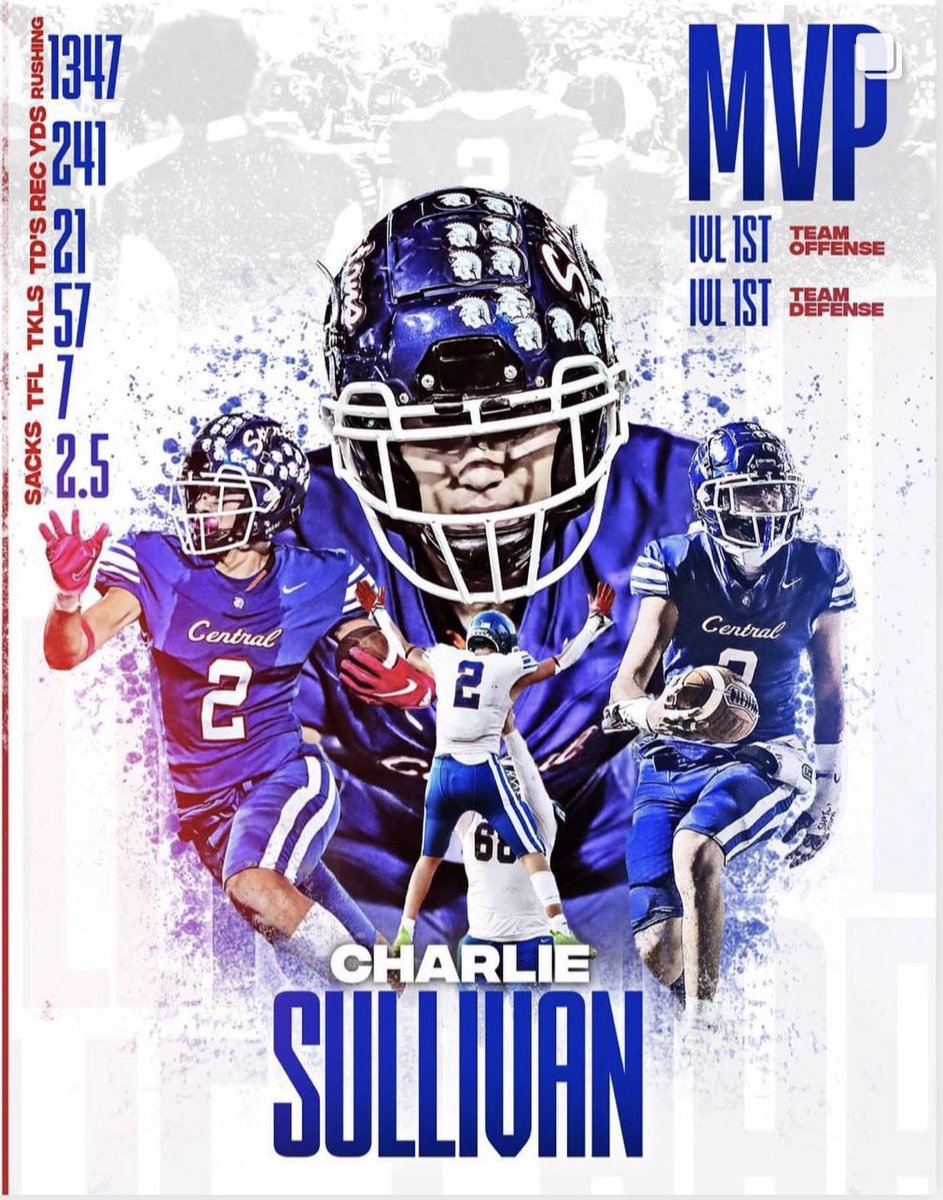 I’d love to thank the Coaching staff at Central Union for teaching me everything I know!! Greatly blessed for all IVL 1st team offense and 1st team defense and IVL league MVP.