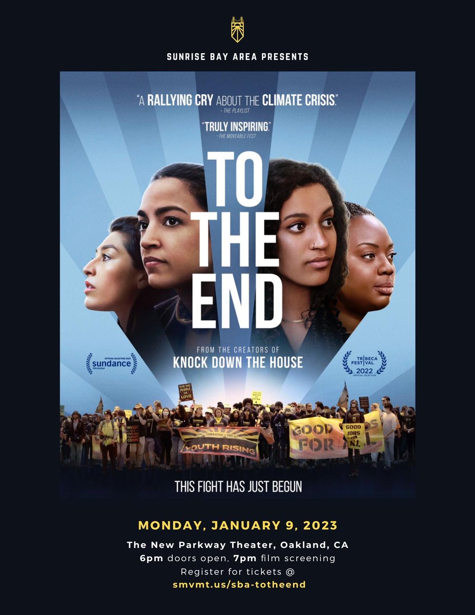 FREE popcorn and movie: TO THE END Join us Jan 9th in Oakland for a screening of @totheendfilm. eventbrite.com/e/to-the-end-f…