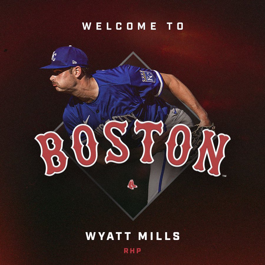 Welcome to Boston graphic for right-handed pitcher Wyatt Mills