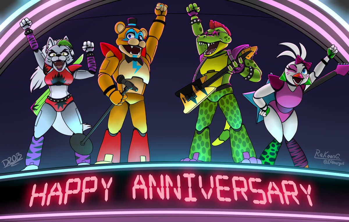 Something old, something new. Happy fnaf anniversary!🐻🎊 (art by me) :  r/fivenightsatfreddys