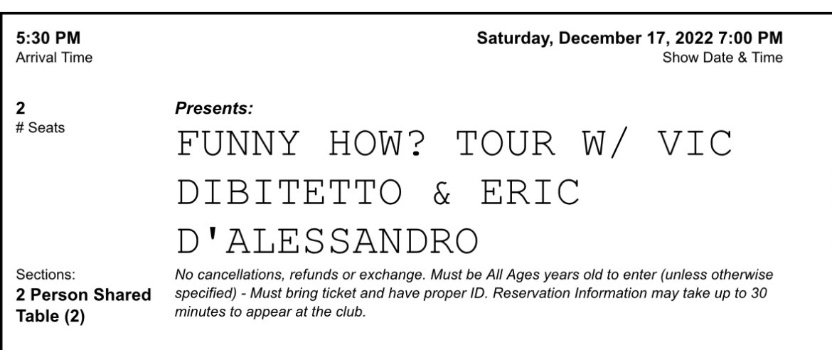 Just got tickets to see @ericdalessandro for the 5th time tomorrow night 🤩