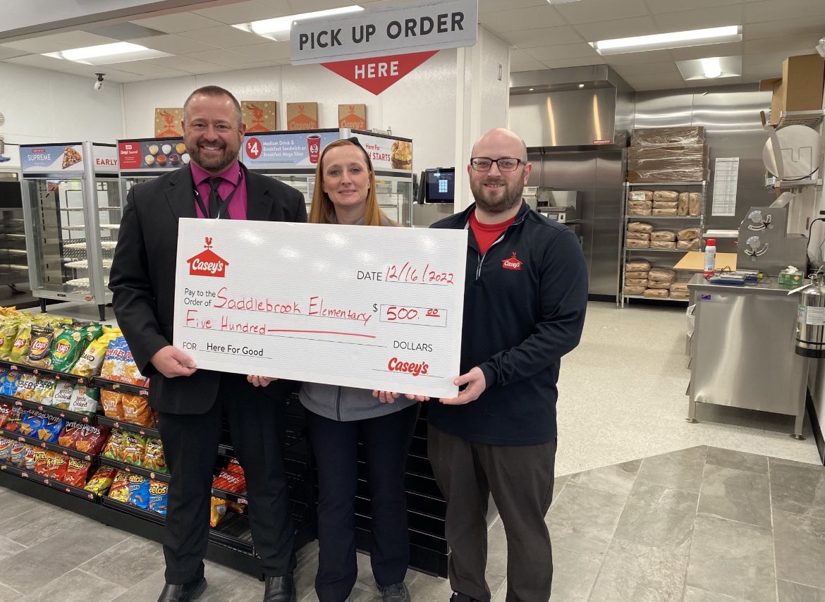 Thank you Casey’s on 144th and Fort.  Looking forward to a great partnership.