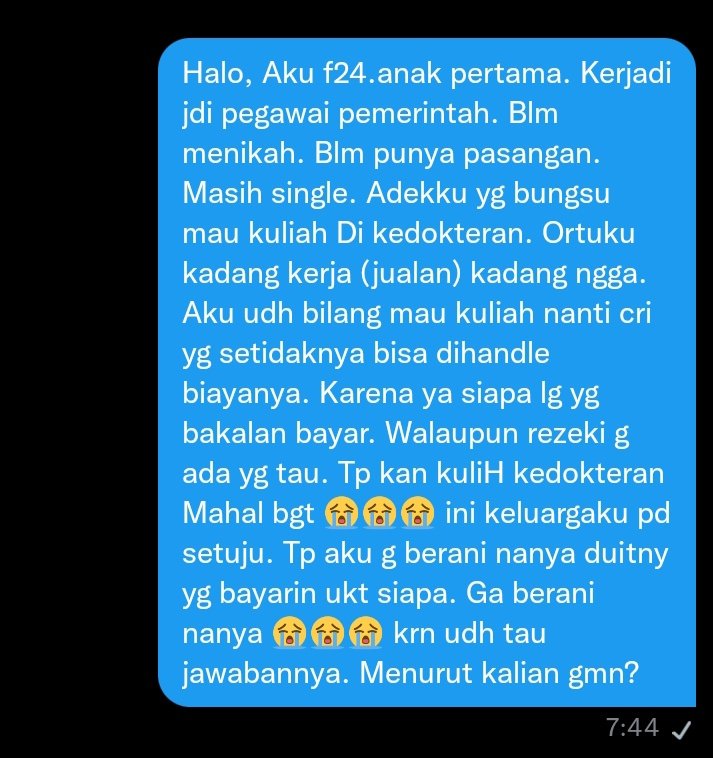 worksfess's tweet photo. Work! Mau maksa bgt masuk fk. Emg dia Pinter. Cuma GA mikir nanti siapa yg bayarin kuliahnya. Blm lgi praktek yg lain 😭 https://t.co/QOECQqjumt