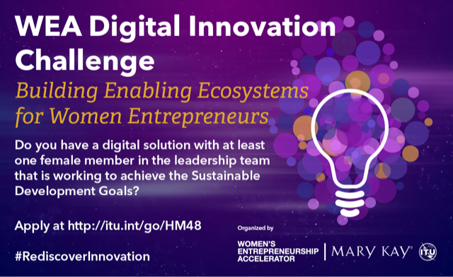 ITU has just launched the 2022 WEA Digital Innovation Challenge. Learn more or join the challenge: bit.ly/3FCSGUH.