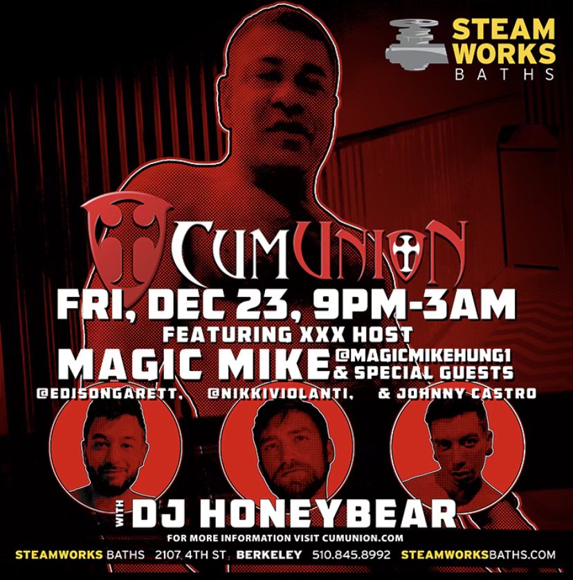 edisongarett's tweet photo. next friday 12/23 i’ll be performing live at Steamworks Berkeley with @MagicMikeHung1, @NikkiViolanti, and @yrdadsfleshjack 😚 https://t.co/p6nQsbeOUb