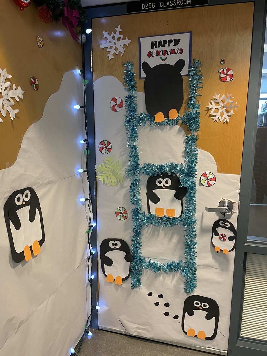 mrdeol's tweet image. Amazing what students can do with construction paper &amp;amp; pencil crayons. This year we have a penguins Happy Christmas theme. Have a great holiday break everyone !  #sd36learn #lamlearns