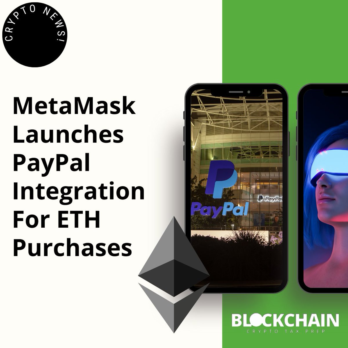 BCryptoTaxPrep's tweet photo. The most popular web3 wallet, MetaMask, has just begun a partnership with Paypal. This integration will allow U.S. users to buy crypto seamlessly through MetaMask, and easily explore the Web3 ecosystem. See the full article here:
https://t.co/pYHmxm8ChN https://t.co/HQ0z3lUsgC